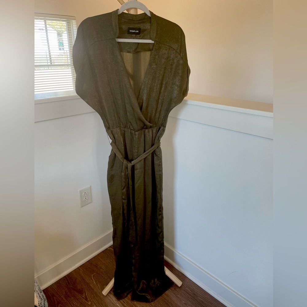 Sugar Lips olive green jumpsuit